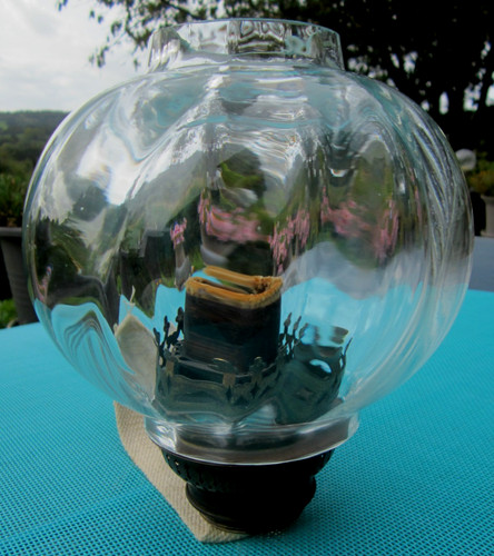 Ancien globe cristal - en, tulipe