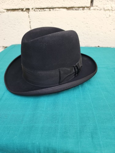Chapeau feutre noir mossant - chapeau,