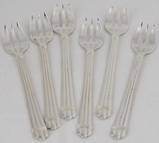 Christofle Aria, 6 silver metal oyster forks, in excellent condition.