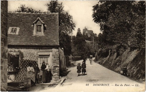 Cpa domfront rue pavé - domfront, du