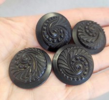 Lot de 4 boutons vintage noirs