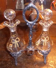 19th Gold Crystal Gold Crystal Carafon Oiler Servant