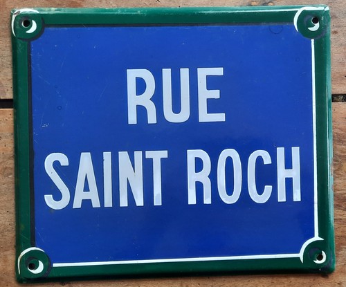 Ancienne plaque émaillée - , rue
