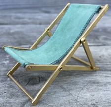 Chaise Longue Miniature Cuir et Bronze Miniature Modèle Réduit