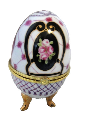 Oeuf boite porcelaine pieds - 3,