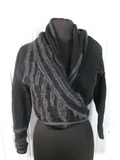 Pull cache-coeur court crop top laine merino mohair Sarah Pacini t. unique 38/40