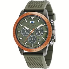 Montre Homme NAUTICA ONE ECO NAPNOF3S2 Chrono Silicone Vert Sub 100mt