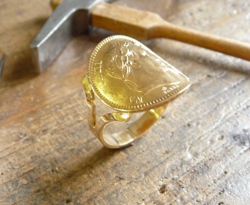 Bague pièce cintrée - pièce,