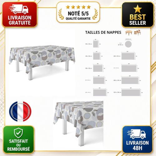Nappe ronde toile - , cirée