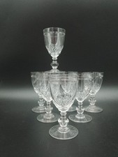 7 Verres a vin Blanc en cristal de Baccarat modèle Chauny jambe gondole
