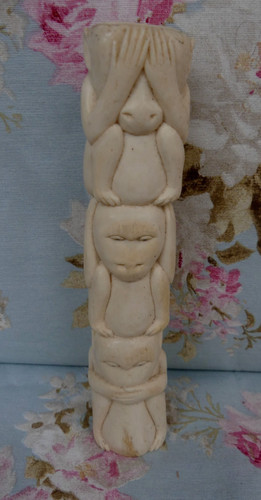 Sculpture totem africaine - africaine, os