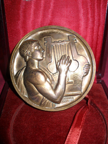 Medaille bronze joueur lyre - bronze,