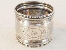 SOLID SILVER 19th century numbered towel round MD