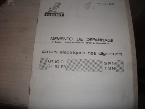 Memento depannage peugeot - memento,