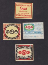4 Antique Labels Pack Matches Austria BN84840 Three Wheelers 