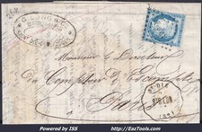 FRANCE N°60A SUR LETTRE CONVOYEUR DE STATION SAINT DIÉ LIGNE 268 StD.LUN.