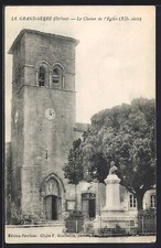 Old postcard Le Grand-Serre, Le Clocher de l'Église, 12th century 