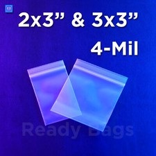 Zip Small Clear Lock 2" x 3" 3" x3" Reclosable Plastic Bags 2Mil Jewelry Baggies