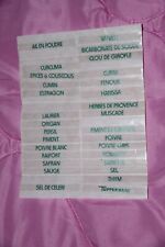 Lot 29 étiquettes épices TUPPERWARE autocollantes vintage années 70