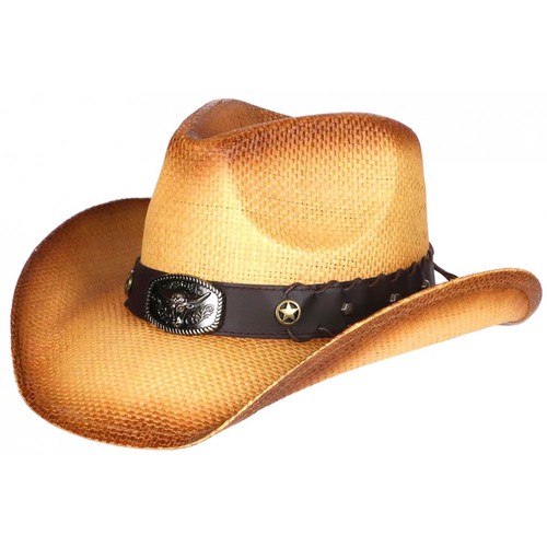 Chapeau country marron paille - chapeau,