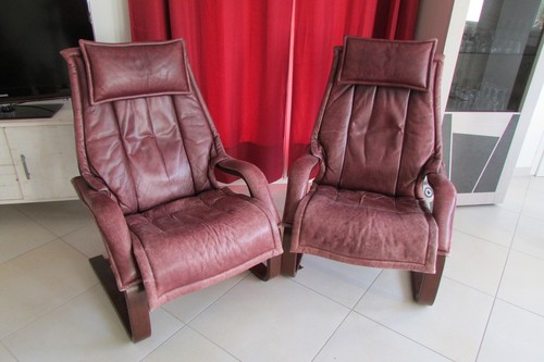 Paire fauteuils relax - paire, cuir