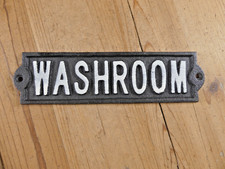Rustic Cast Iron Washroom Sign