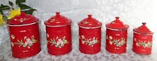 ANTIQUE ENAMELED TOLE SPICE POT SERIES NO ENAMELED COFFEE MAKER STAR PEN