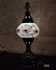 Lampe verre mosaïque oriental lumière table de chevet abat jour ethnique 19B