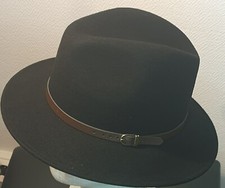 Chapeau Laine Noir Large Bord