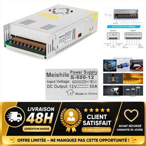Alimentation 12v 50a - alimentation, 600w