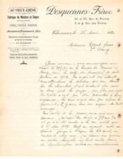 Invoice.AM19679.Paris.1920.Desquennes Frères.Au vieux Chêne.Meuble.Seiège.Li