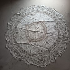 Ancienne Nappe Ronde En Coton