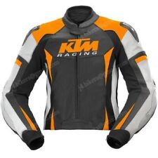 KTM Veste en Cuir de Moto Veste Motard en Cuir Hommes Veste en Cuir de Motard 54