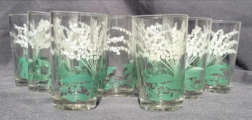 Lot verres vintage muguet - lot,