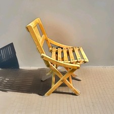 Ancienne Chaise pliante enfant en bois Signé LIGNA vintage 50-60