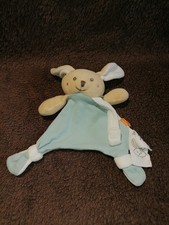 doudou lapin bleu beige