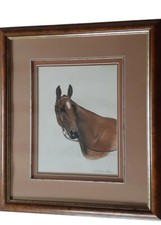 Leon Danchin"Horse Head",  Framed Limited Edition Etching No: 55 Signed. 