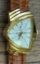 Montre Hamilton Ventura H241010 Gold Quartz Design Classic Triangle Gold