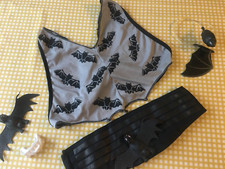 CHILD OR YOUNG ADULT VAMPIRE COSTUME SET BREASTPLATE DENTURE BELT...