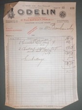 ancienne facture ODELIN Paris chauffage outillage 1920 ?