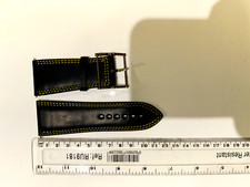 Original New BRM Black With Yellow Stiching Strap 33mm with Buckle