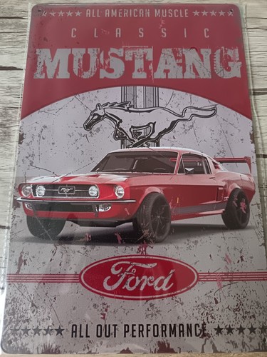 Plaque émaillée ford mustang - plaque,
