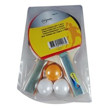 5 pcs Set de Ping Pong 2 Raquettes Tennis de Table + 3 Balles
