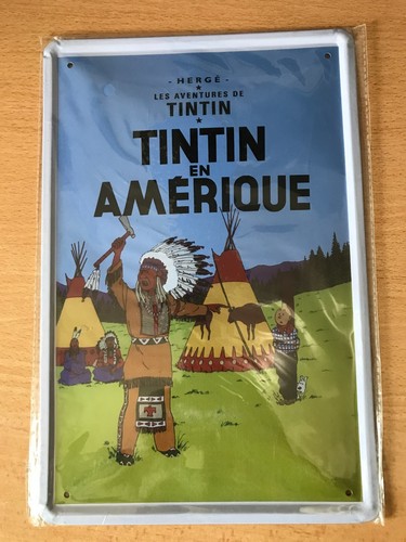 Plaque tintin metal neuve - metal,