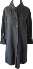 Ewa i Walla Black Felted Wool Blend Great Coat