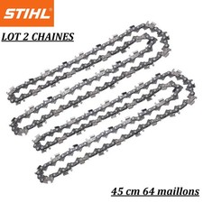 Lot 2 Chaînes tronçonneuse Stihl 3/8 64 maillons 45 cm Jardin resistantes couper