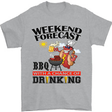 BBQ Weekend Forecast BBQing Alcohol Beer Mens T-Shirt 100% Cotton