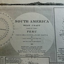 ADMIRALTY  CHART No.1335,CHARLES DARWIN, FITZROY, VOYAGE of the HMS BEAGLE 1836
