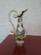 Joli Vase Type Aiguière en Céramique Oiseau Artiste H.Bequet Quaregnon Belgique