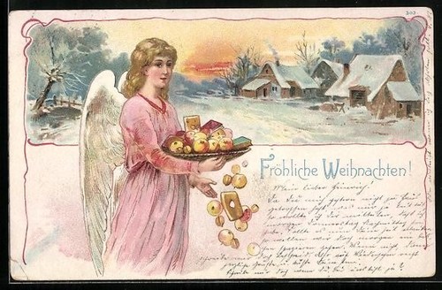 Lithographie ange noël - de,
